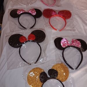 Set of Mouse Ear Headbands with Bows